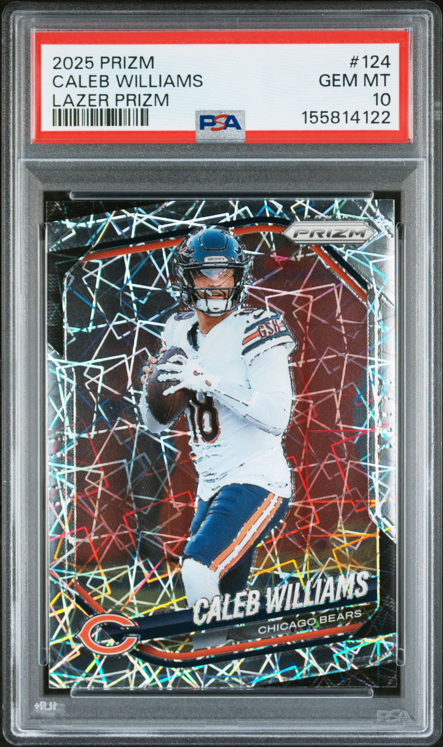 2025 Panini Prizm Lazer Prizm #124 Caleb Williams PSA 10