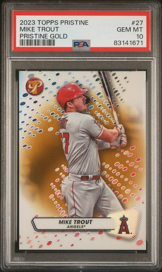 2023 Topps Pristine Gold /50 Mike Trout #27 PSA 10