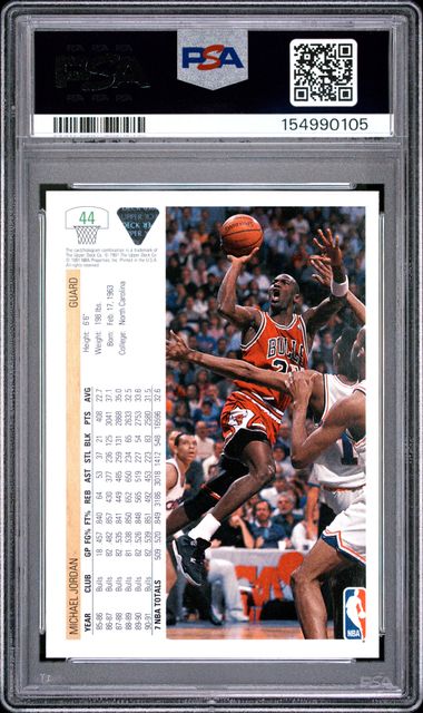 1991 Upper Deck #44 Michael Jordan PSA 9 - Back
