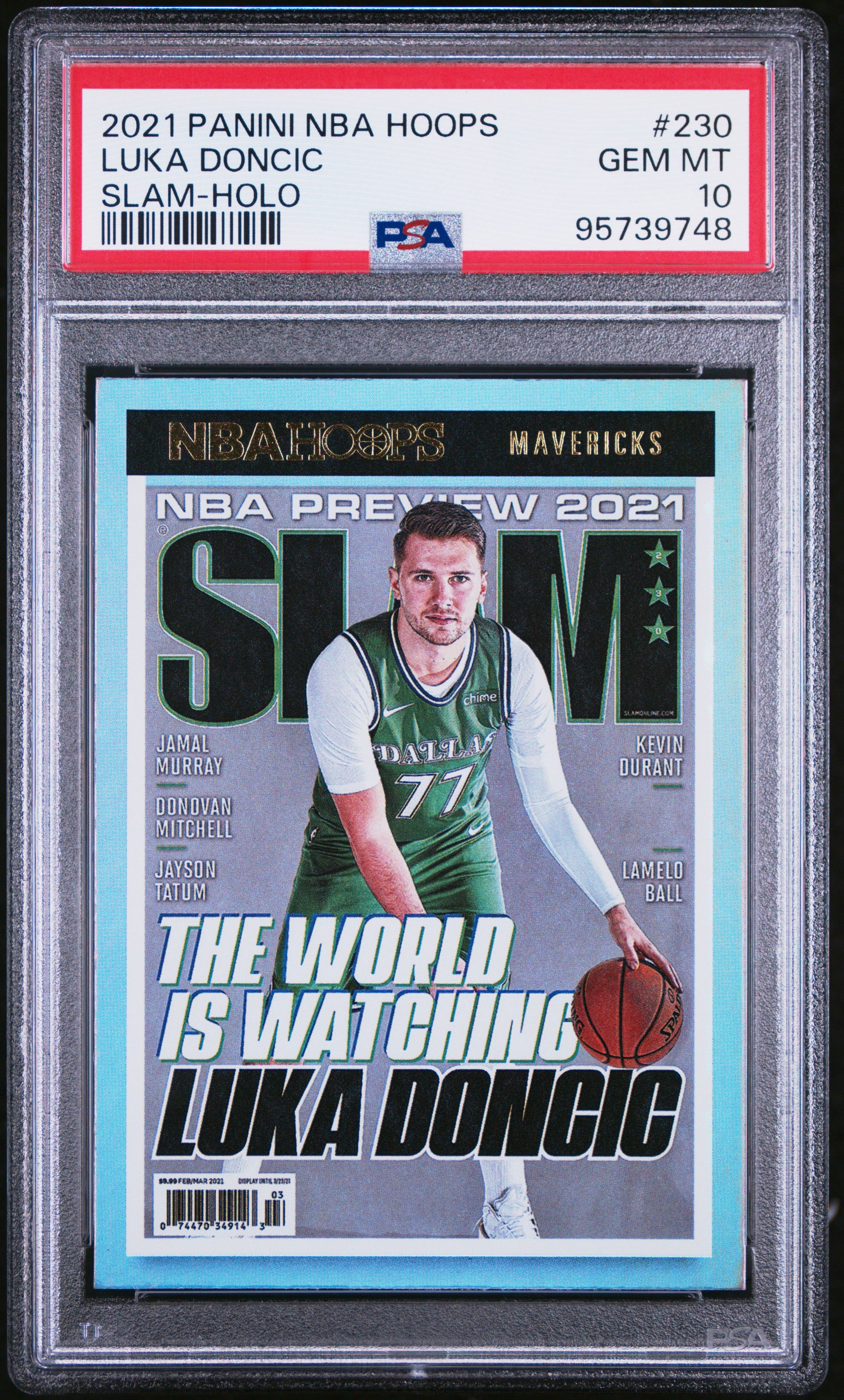 2021 Panini NBA Hoops Slam Holo #230 Luka Doncic PSA 10
