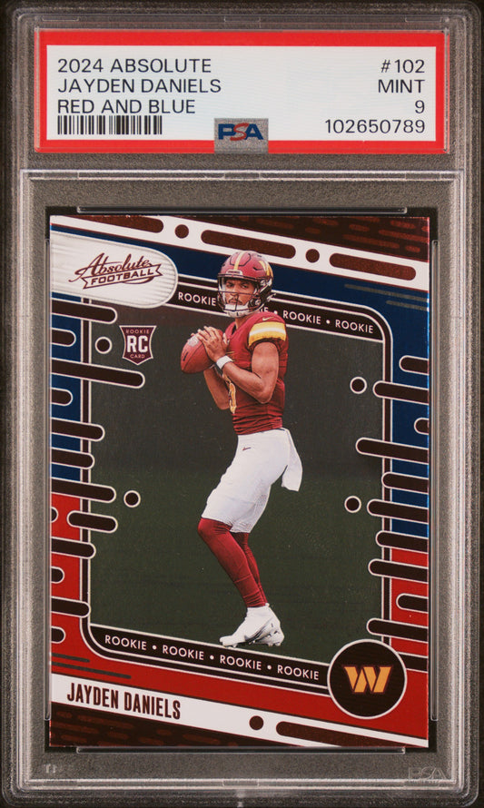 2024 Panini Absolute Red and Blue: #102 Jayden Daniels (PSA 9)