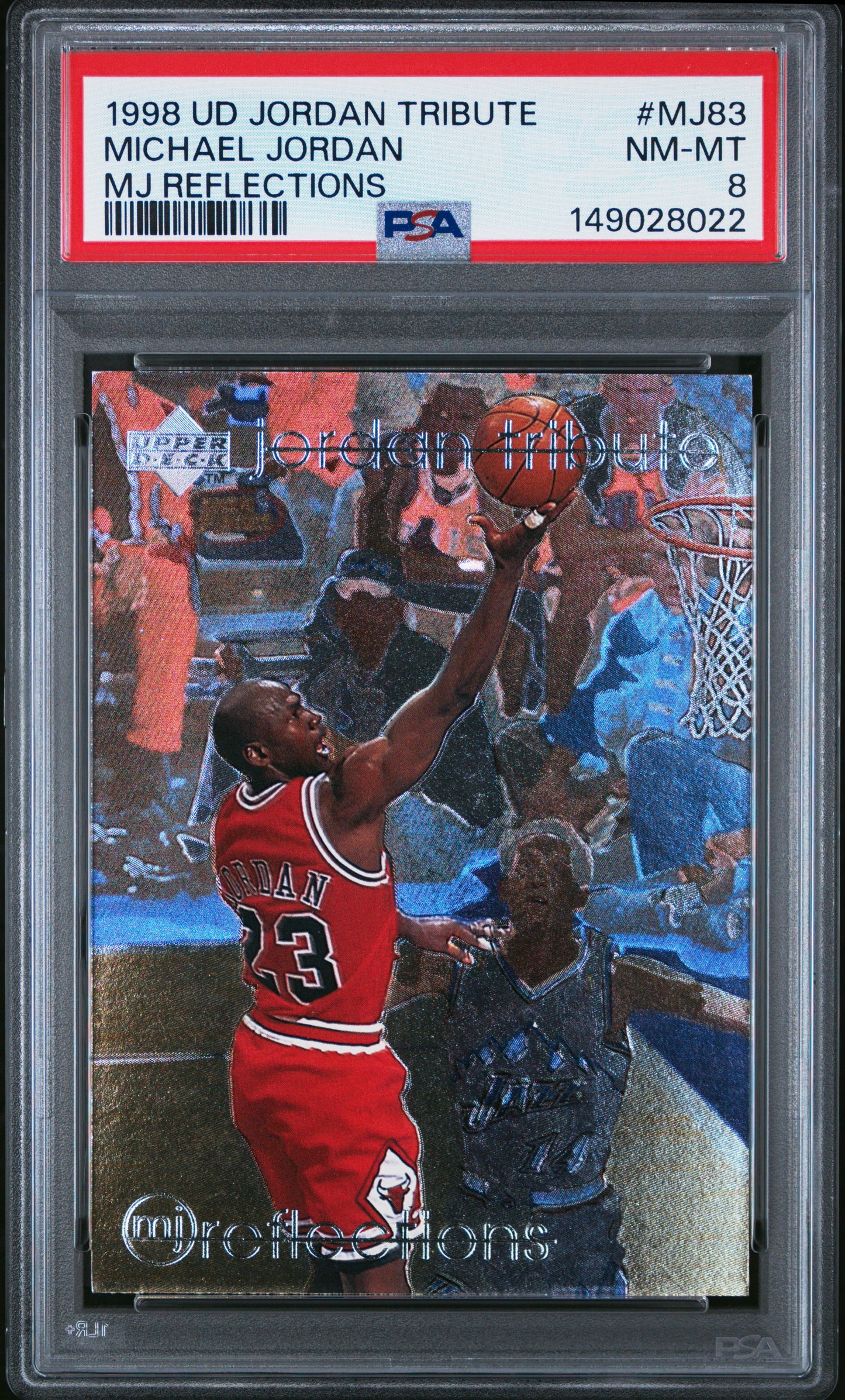 1998 Upper Deck Jordan Tribute MJ Reflections #MJ83 Michael Jordan PSA 8