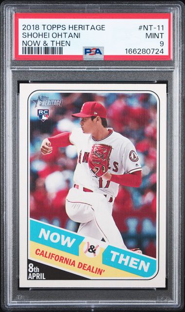 2018 Topps Heritage Now & Then #NT-11 Shohei Ohtani PSA 9 - Front