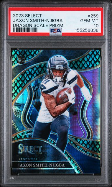 2023 Panini Select Dragon Scale Prizm /70 #259 Jaxon Smith-Njigba PSA 10 - Front
