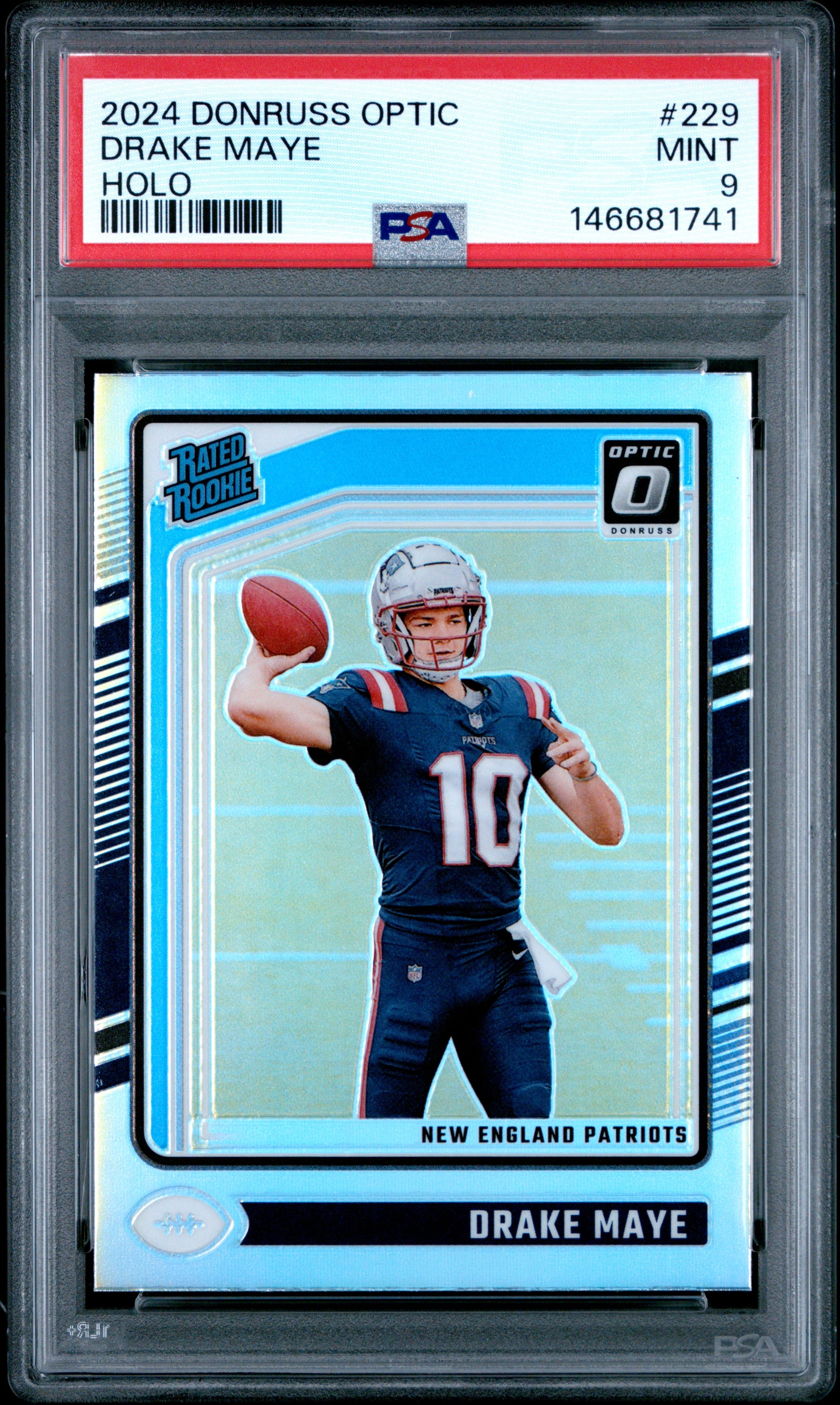 2024 Panini Donruss Optic Holo #229 Drake Maye PSA 9