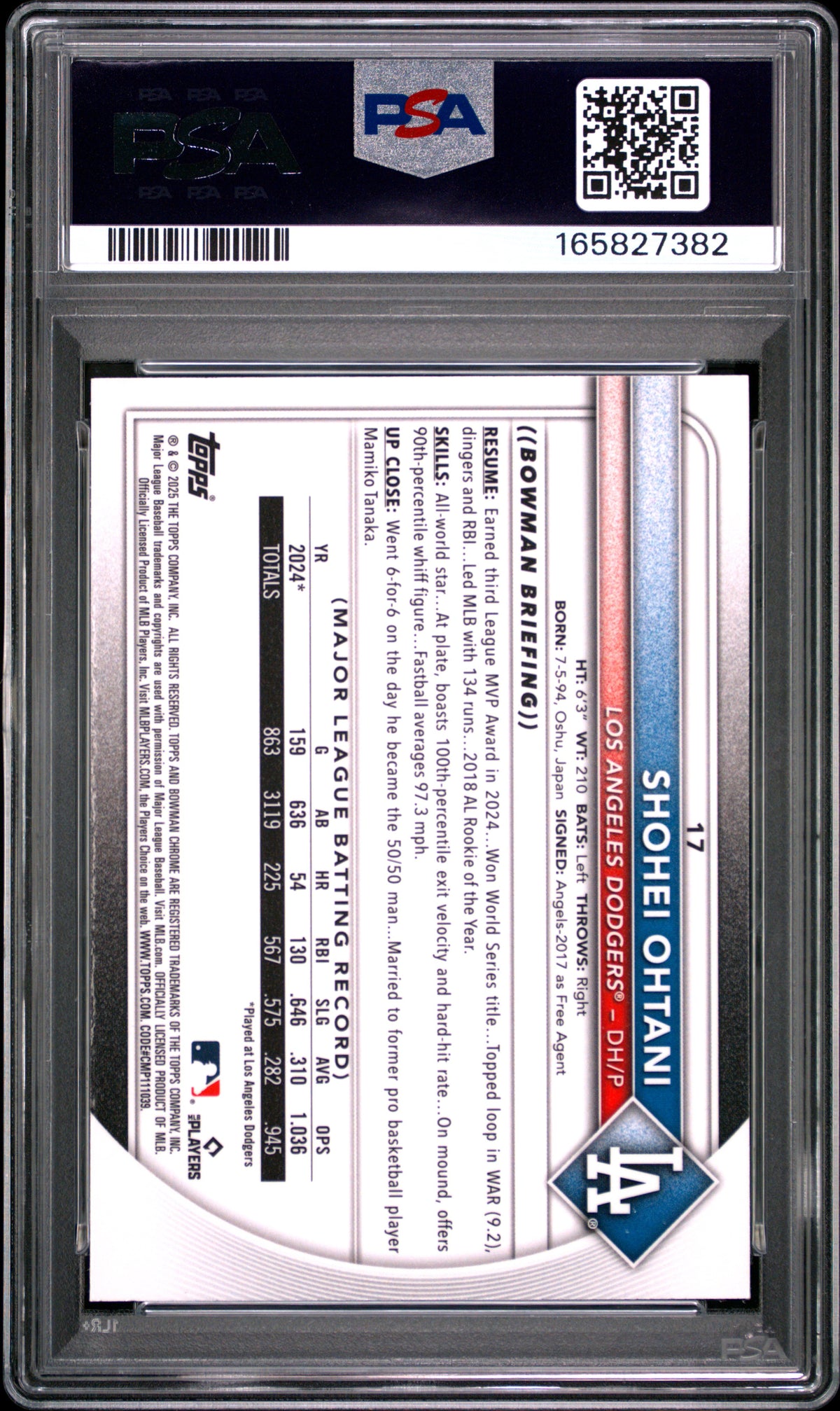 2025 Bowman Chrome Mega Box #17 Shohei Ohtani PSA 10