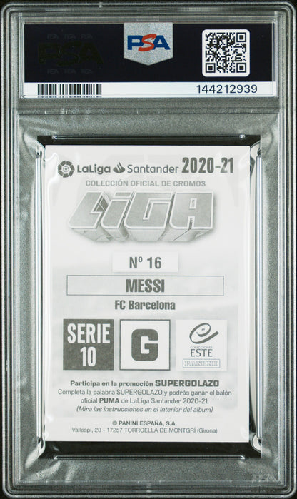 2020 Panini Colecciones Este La Liga Spanish Serie 10 #16 Lionel Messi PSA 9