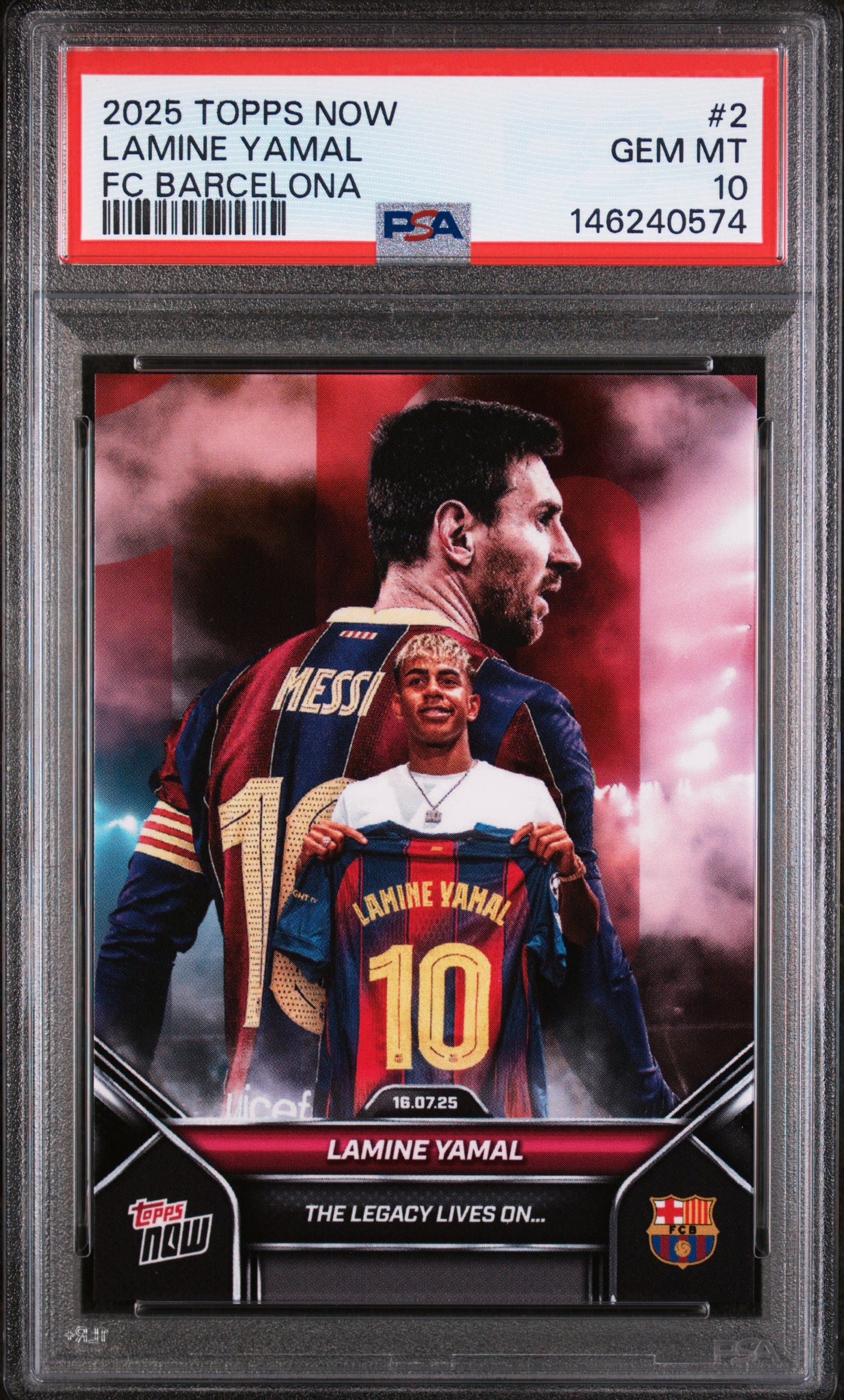 2025 Topps Now FC Barcelona #2 Lamine Yamal PSA 10