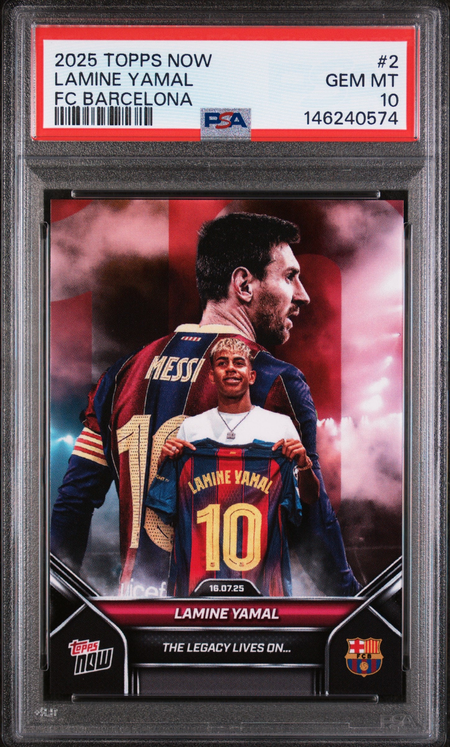 2025 Topps Now FC Barcelona #2 Lamine Yamal PSA 10