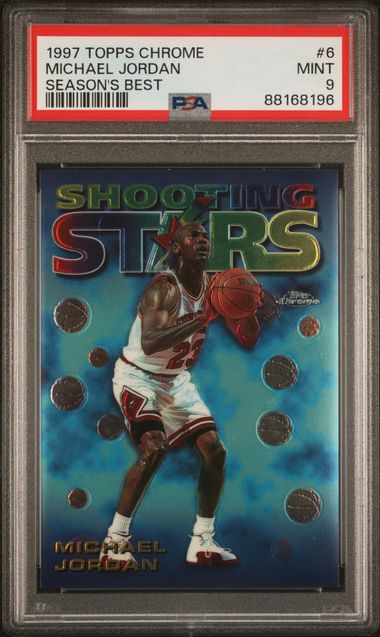 1997 Topps Chrome Seasons Best # 6 Michael Jordan PSA 9 - Front