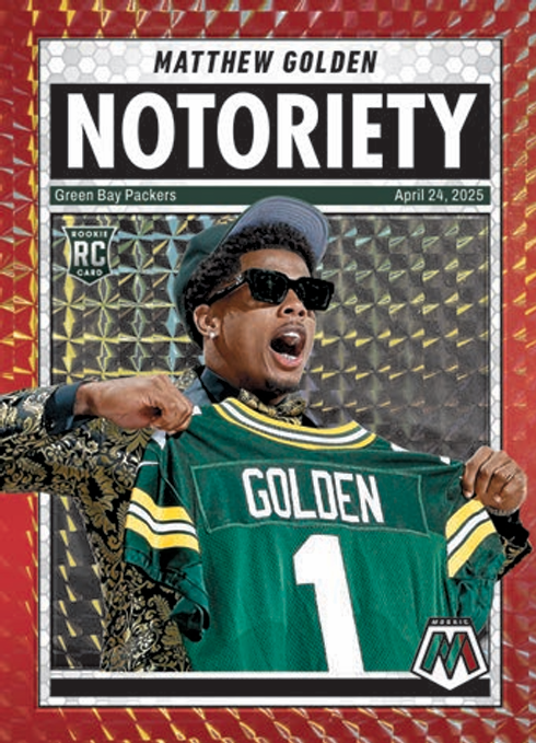 2025 Panini Mosaic Football Hobby Blaster Notoriety Red Matthew Golden