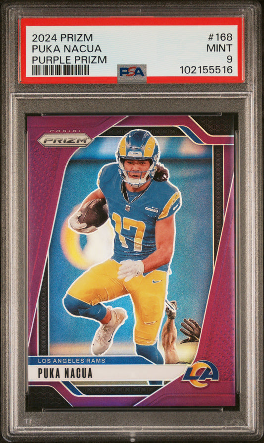 2024 Panini Prizm Purple Prizm /125 Puka Nacua #168 PSA 9