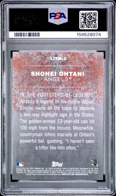 2018 Topps Legends in the Making #2 Shohei Ohtani PSA 10 - Back