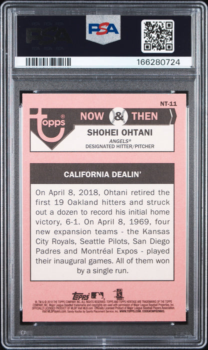 2018 Topps Heritage Now & Then #NT-11 Shohei Ohtani PSA 9