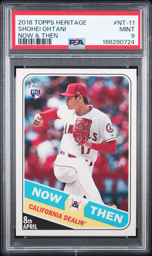 2018 Topps Heritage Now & Then #NT-11 Shohei Ohtani PSA 9
