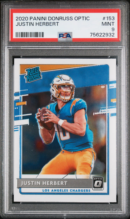 2020 Panini Donruss Optic #153 Justin Herbert PSA 9