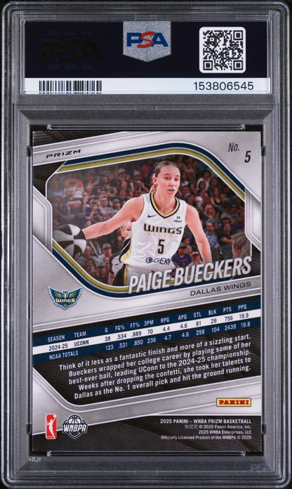 2025 Panini Prizm WNBA Blue Velocity #5 Paige Bueckers PSA 9
