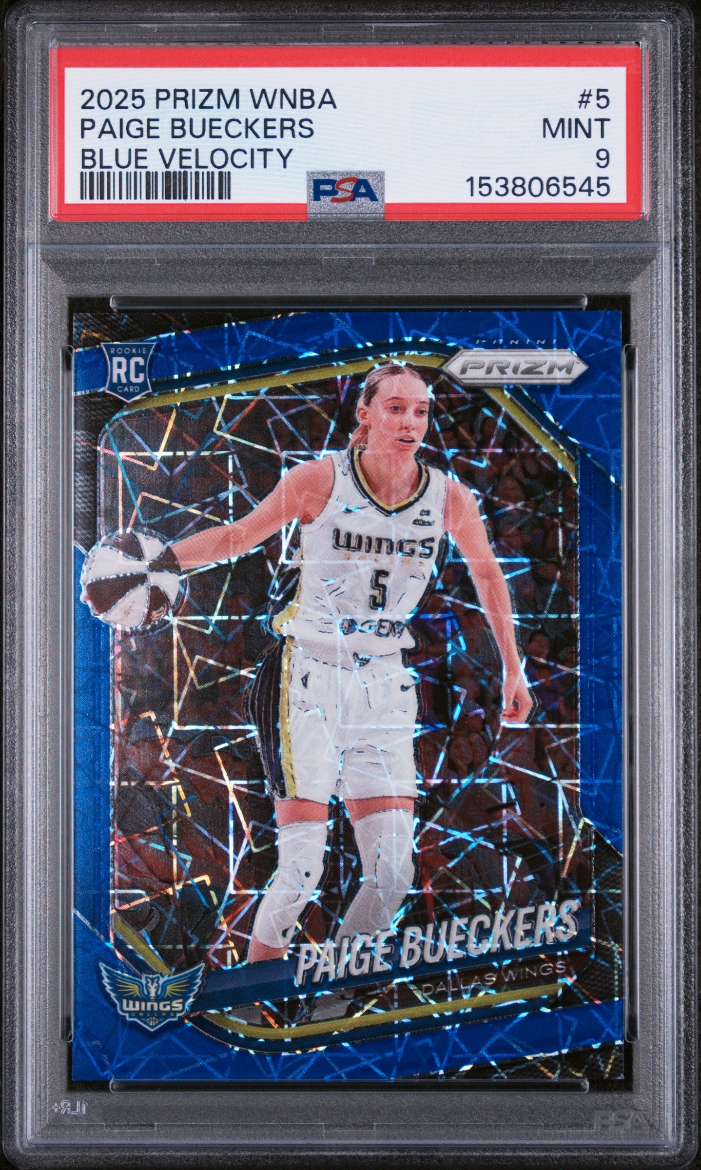 2025 Panini Prizm WNBA Blue Velocity #5 Paige Bueckers PSA 9