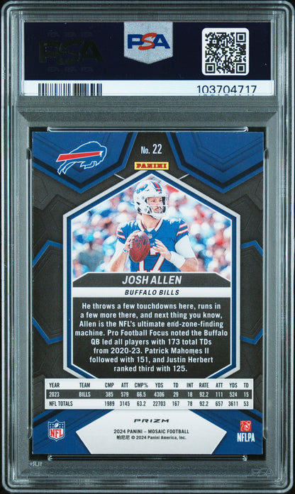 2024 Panini Mosaic Peacock Choice #22 Josh Allen PSA 10