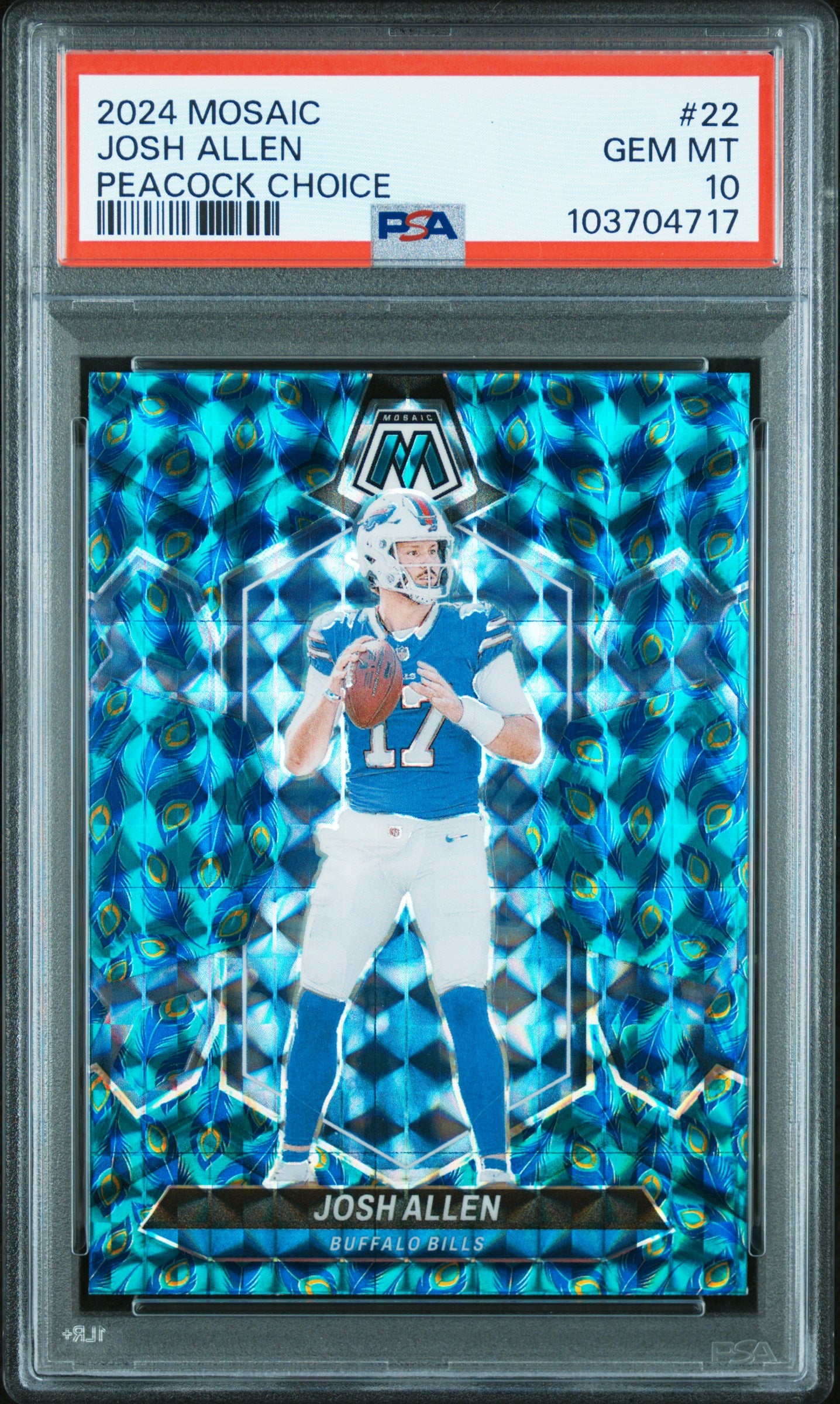 2024 Panini Mosaic Peacock Choice #22 Josh Allen PSA 10