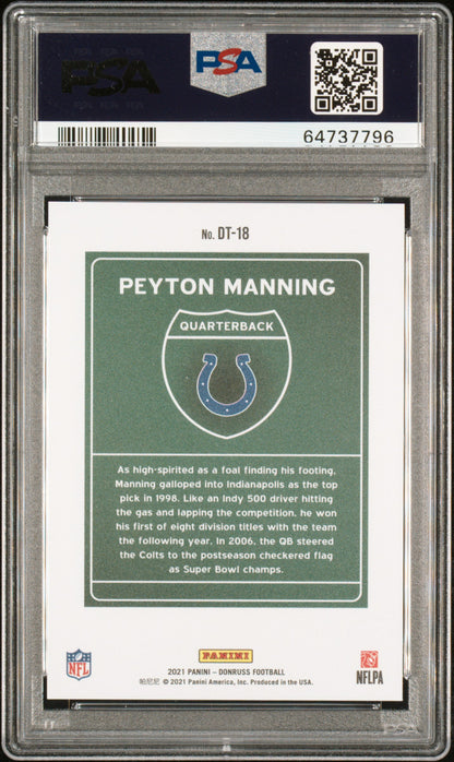 2021 Panini Donruss Downtown #DT-18 Peyton Manning PSA 9