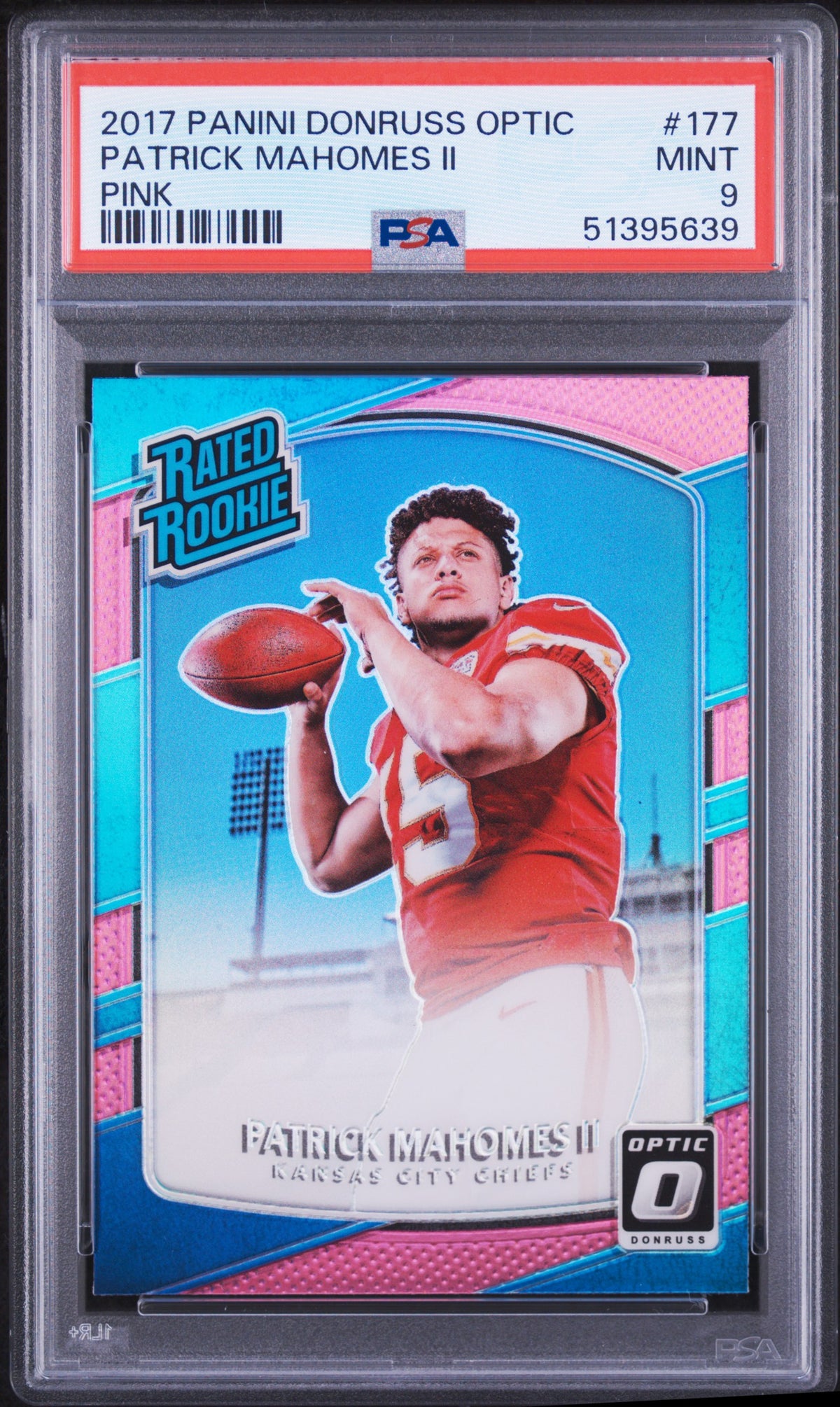 2017 Panini Donruss Optic Pink #177 Patrick Mahomes PSA 9 - front