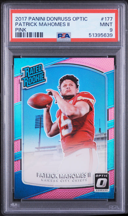 2017 Panini Donruss Optic Pink #177 Patrick Mahomes PSA 9 - front