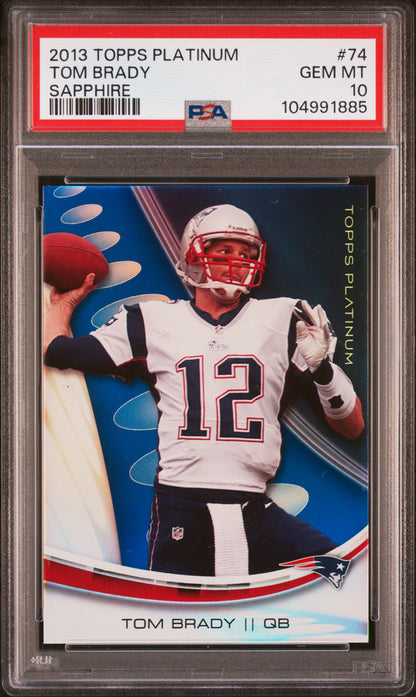 2013 Topps Platinum Sapphire #74 Tom Brady PSA 10