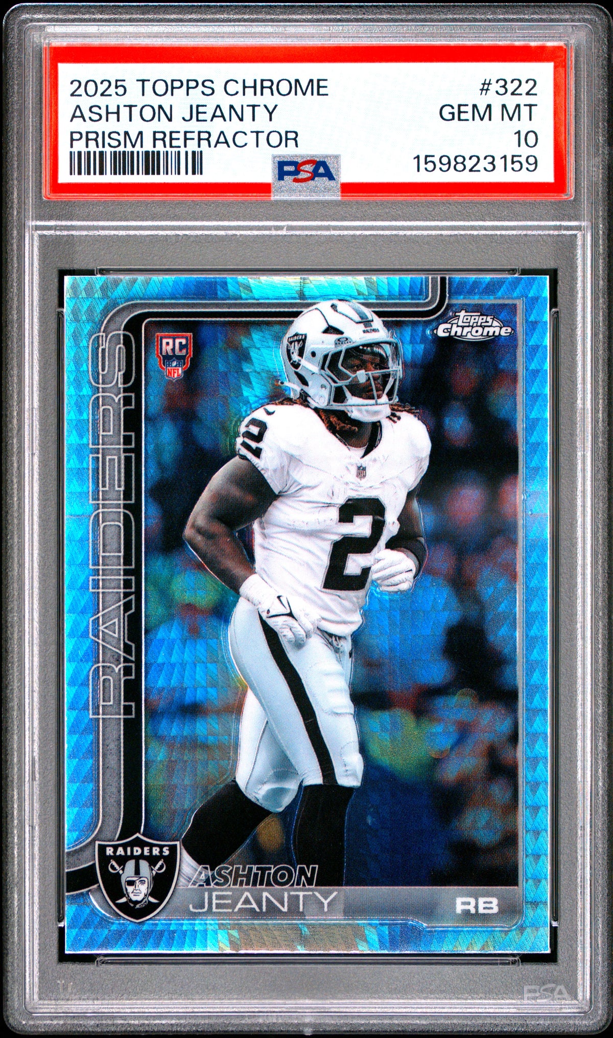 2025 Topps Chrome Prism Refractor #322 Ashton Jeanty PSA 10
