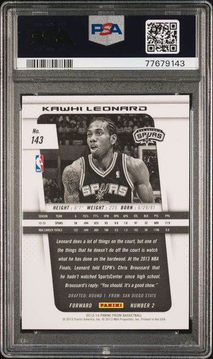 2013 Panini Prizm #143 Kawhi Leonard PSA 10
