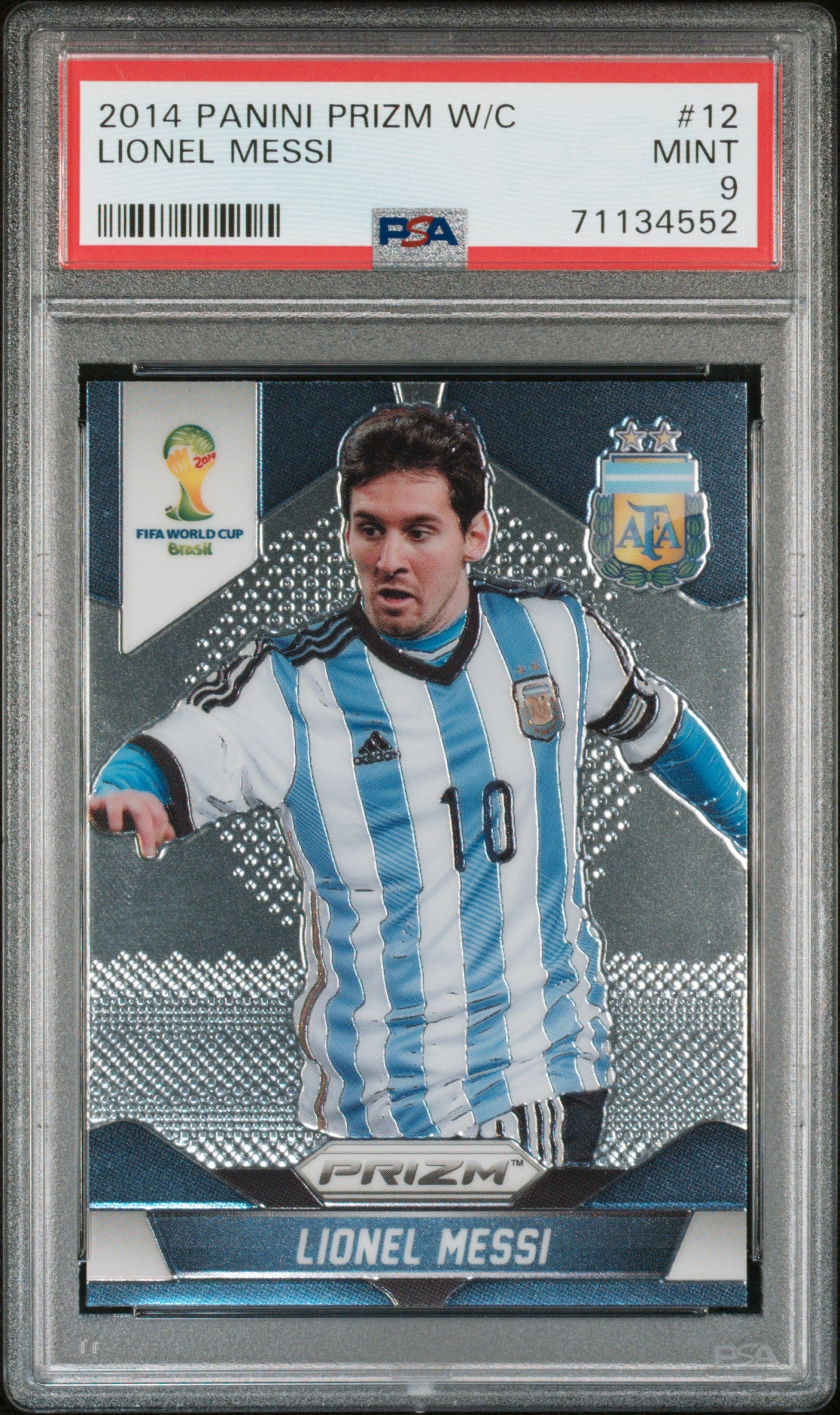 2014 Panini Prizm World Cup #12 Lionel Messi PSA 9