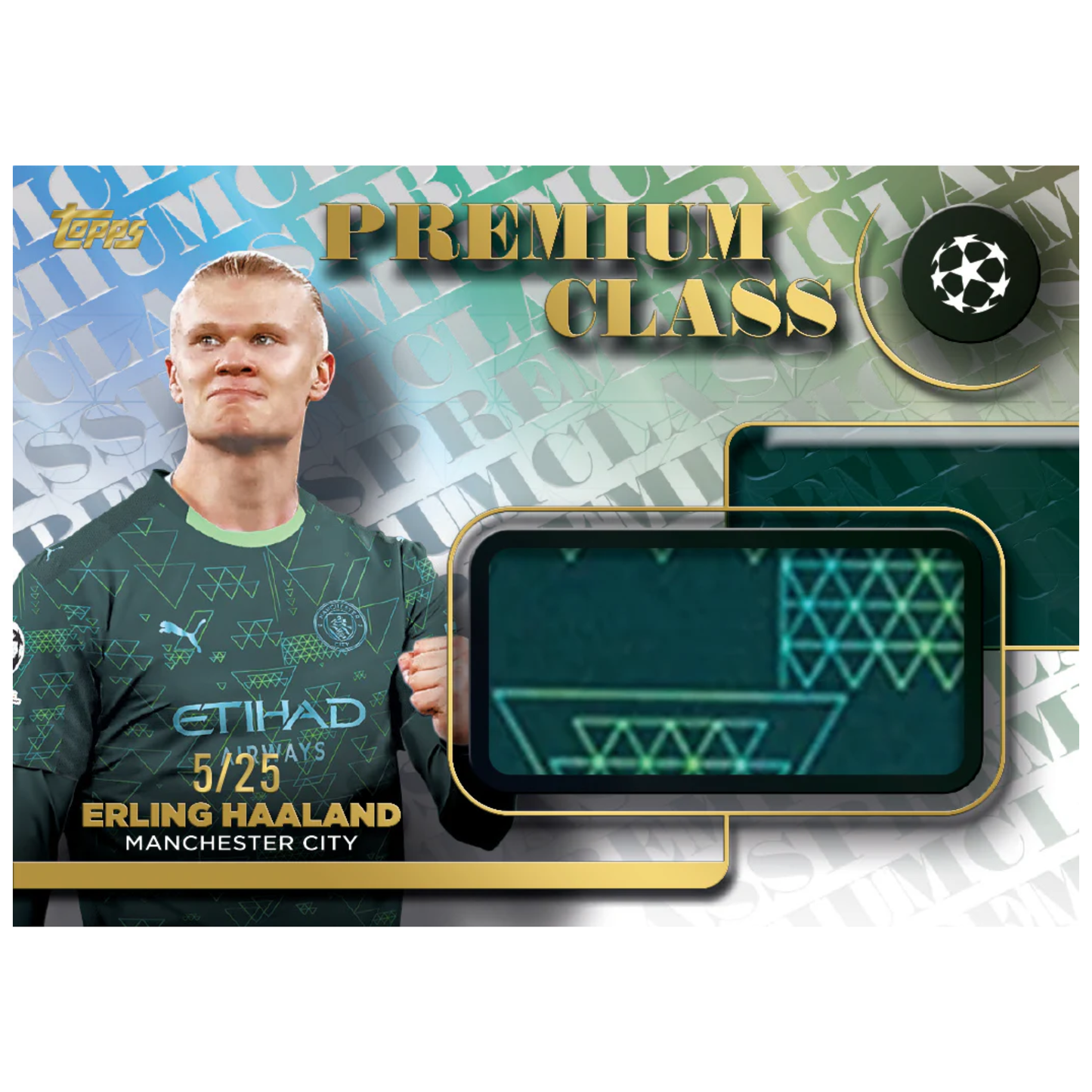 2025-26 Topps UEFA Club Competitions Soccer Premium Class Relics Erling Haaland