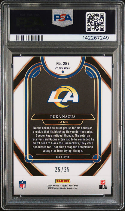 2024 Panini Select Blue Disco /25 #287 Puka Nacua PSA 10