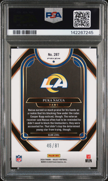 2024 Panini Select Dragon Scale Prizm /81 #287 Puka Nacua PSA 10