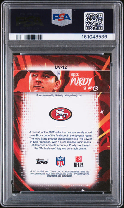 2025 Topps Chrome Ultra Violet #12 Brock Purdy PSA 8