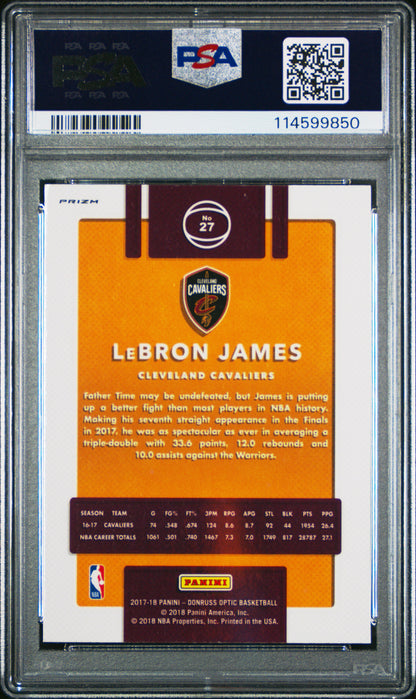 2017 Panini Donruss Optic Purple #27 LeBron James PSA 10