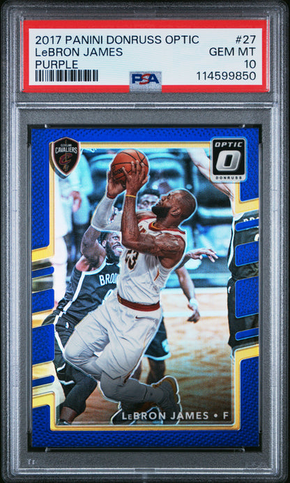 2017 Panini Donruss Optic Purple #27 LeBron James PSA 10