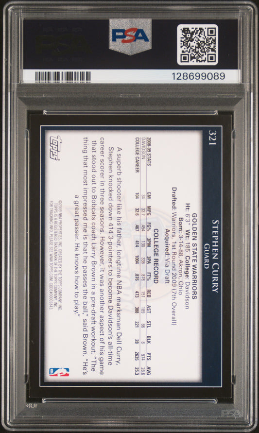 2009 Topps Stephen Curry #321 PSA 8