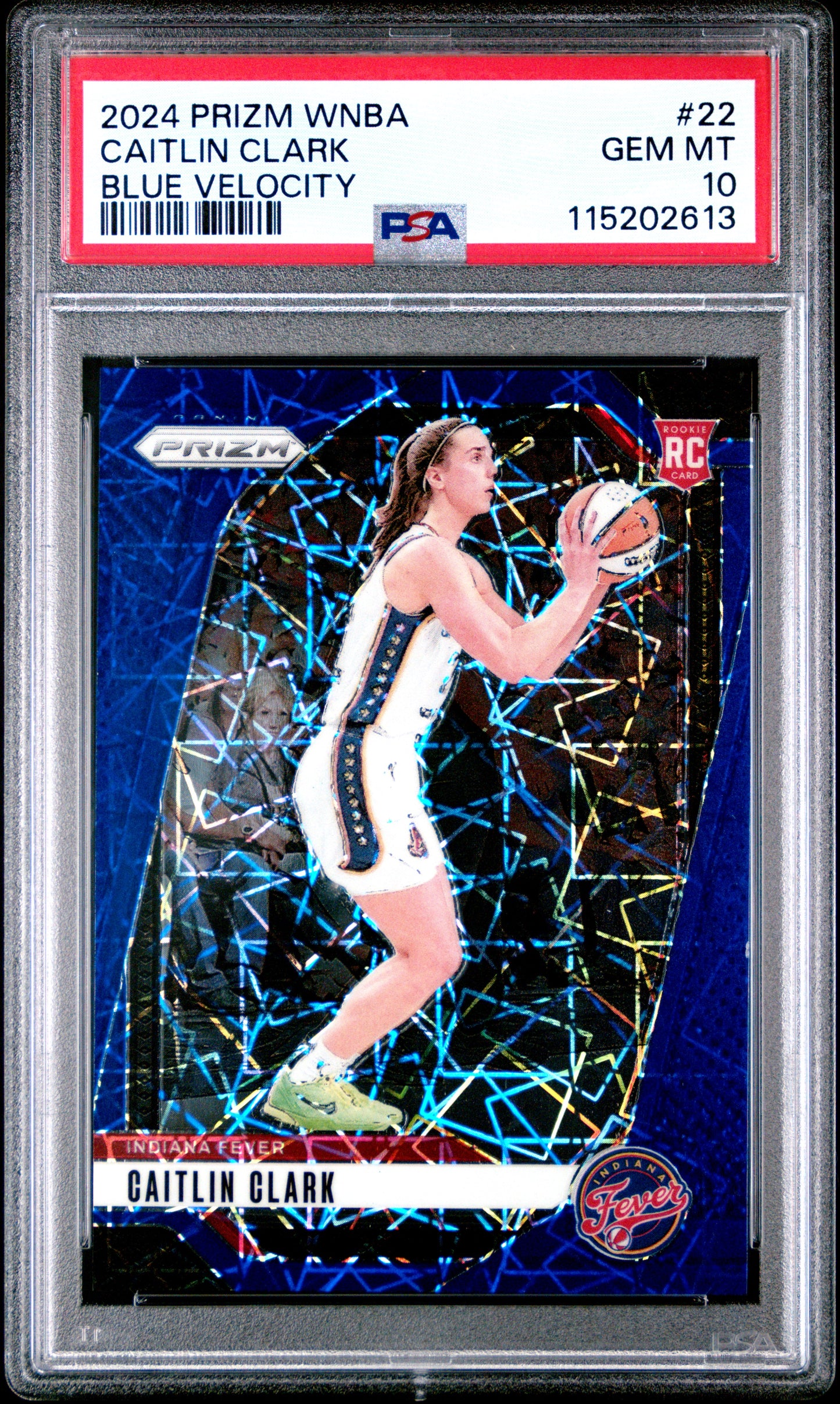 2024 Panini Prizm WNBA Blue Velocity Caitlin Clark #22 PSA 10