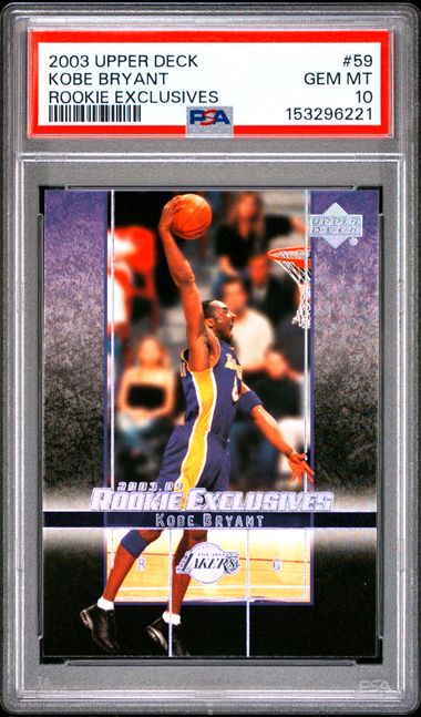 2003 Upper Deck Rookie Exclusives #59 Kobe Bryant PSA 10 - Front