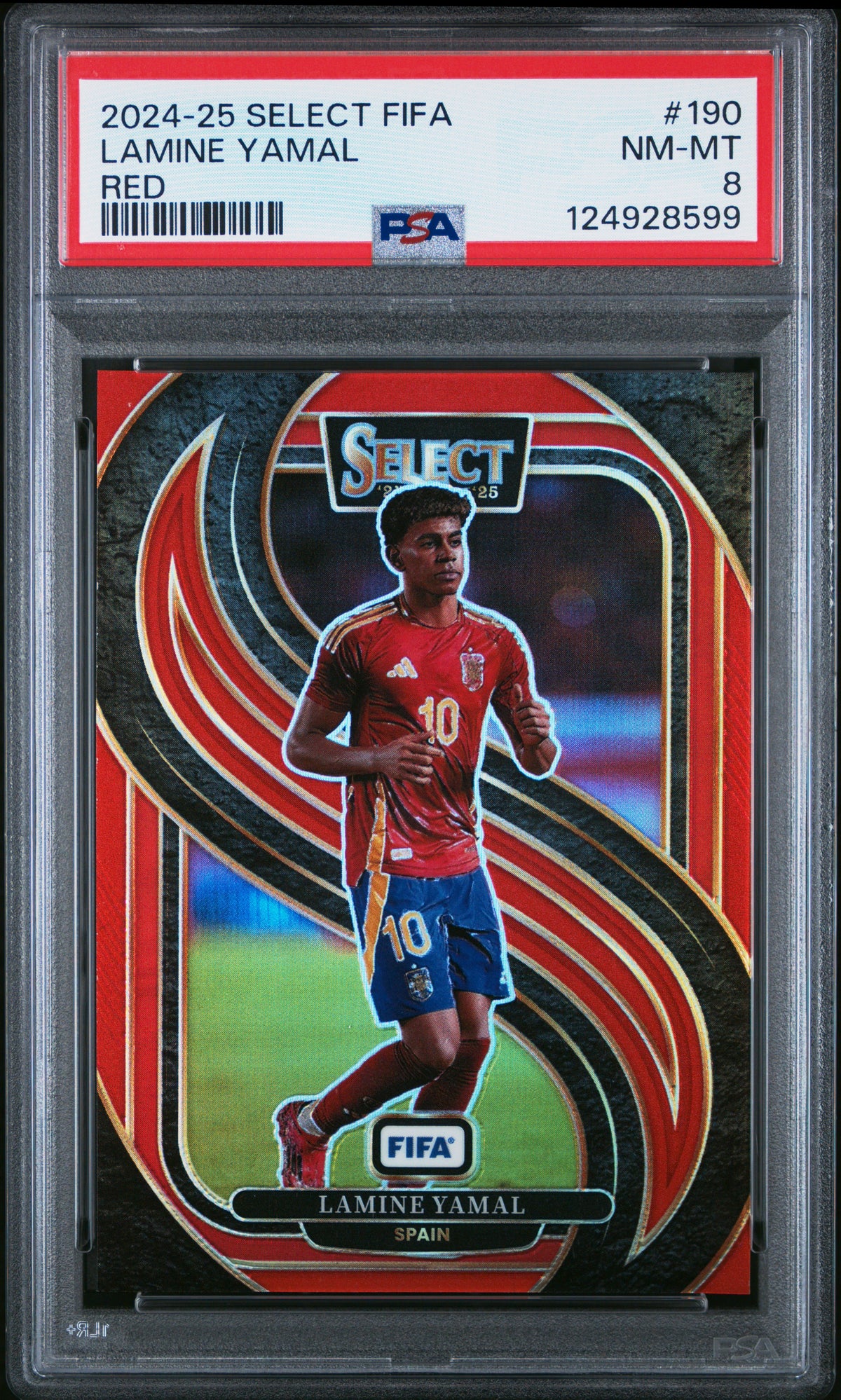 2024-25 Panini Select FIFA Lamine Yamal #190 Red PSA 8 Card – RL 