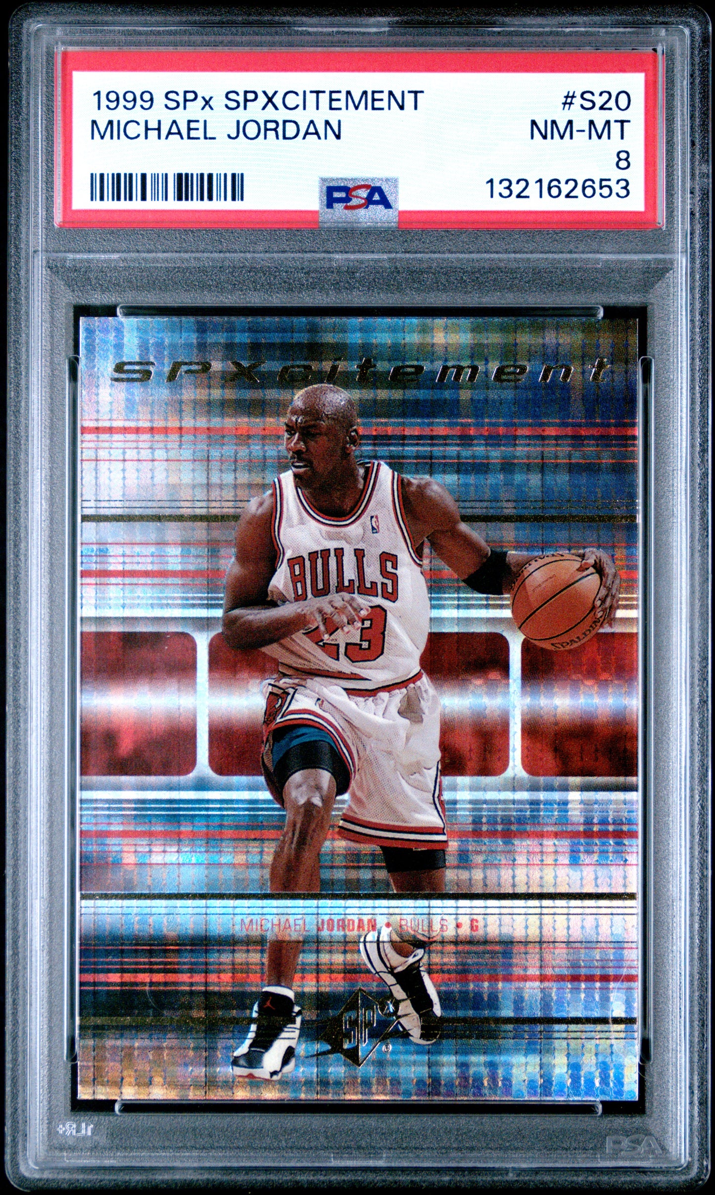 1999 SPx SPXcitement #S20 Michael Jordan PSA 8
