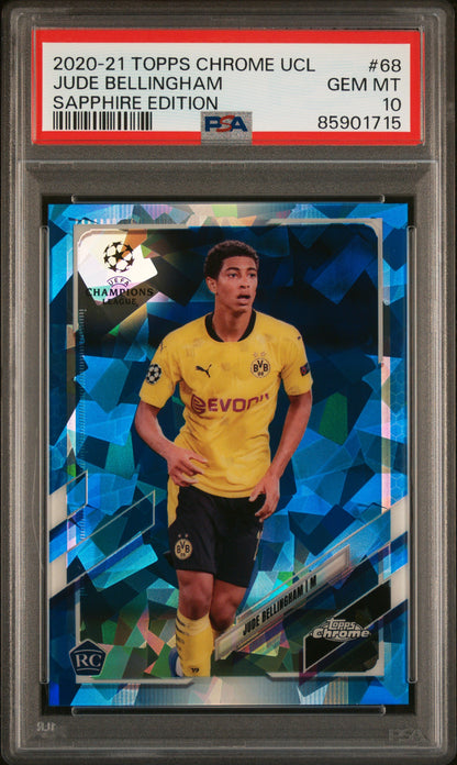 2020-21 Topps Chrome UCL Sapphire Edition #68 Jude Bellingham PSA 10