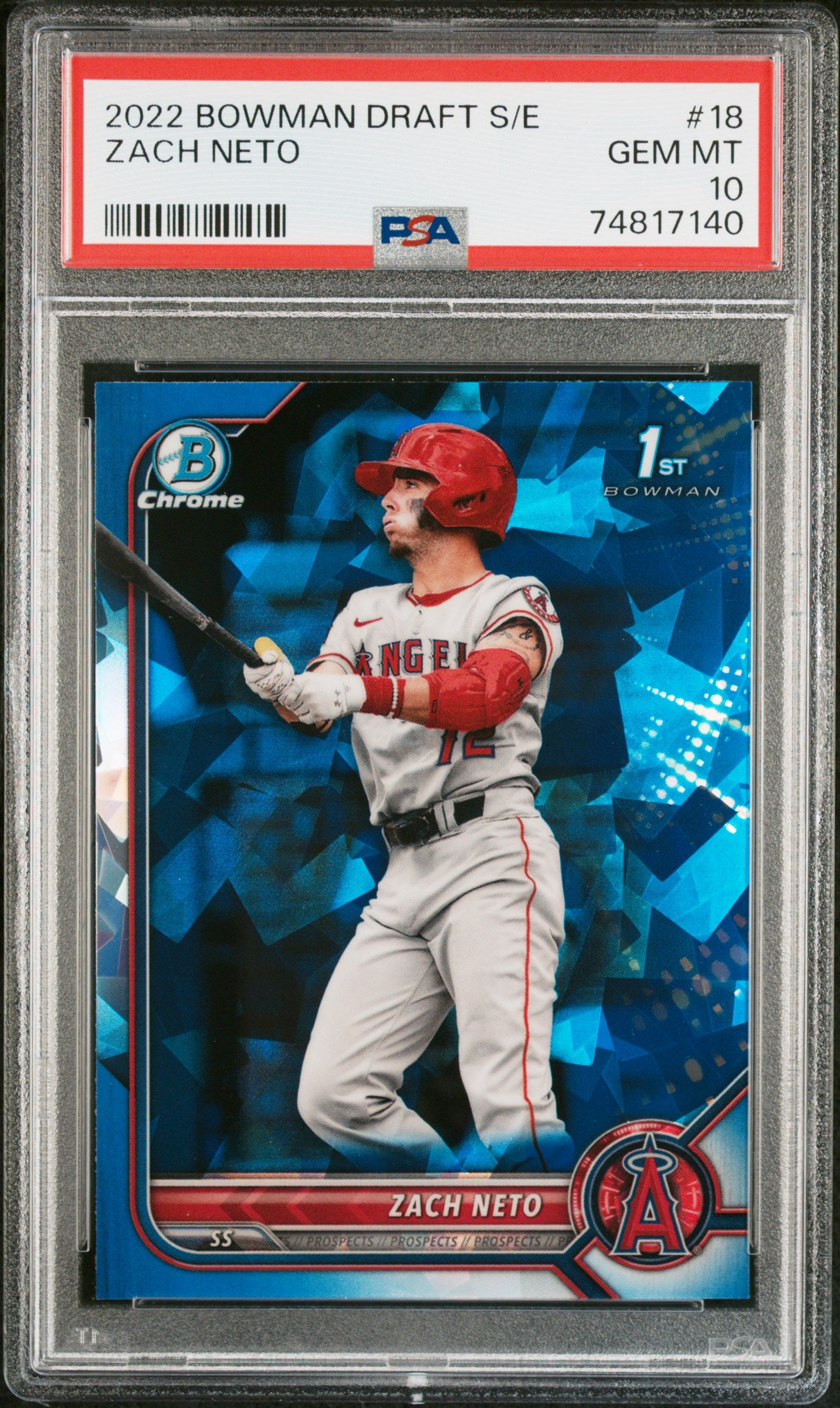 2022 Bowman Draft Sapphire Edition #18 Zach Neto PSA 10