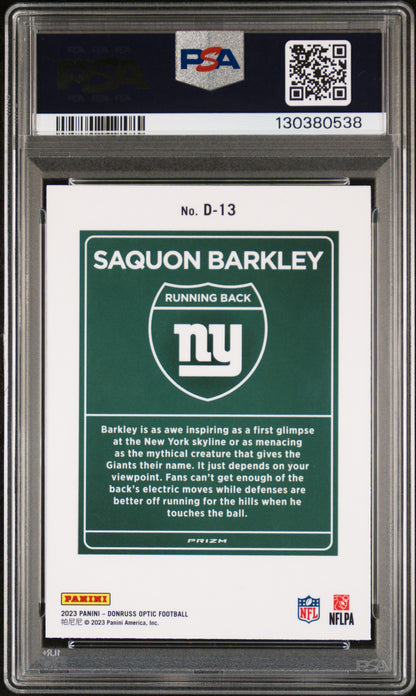 2023 Panini Donruss Optic Downtown Saquon Barkley #D13 PSA 10