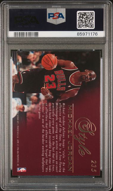 1995 Flair #235 Michael Jordan PSA 8 - Back