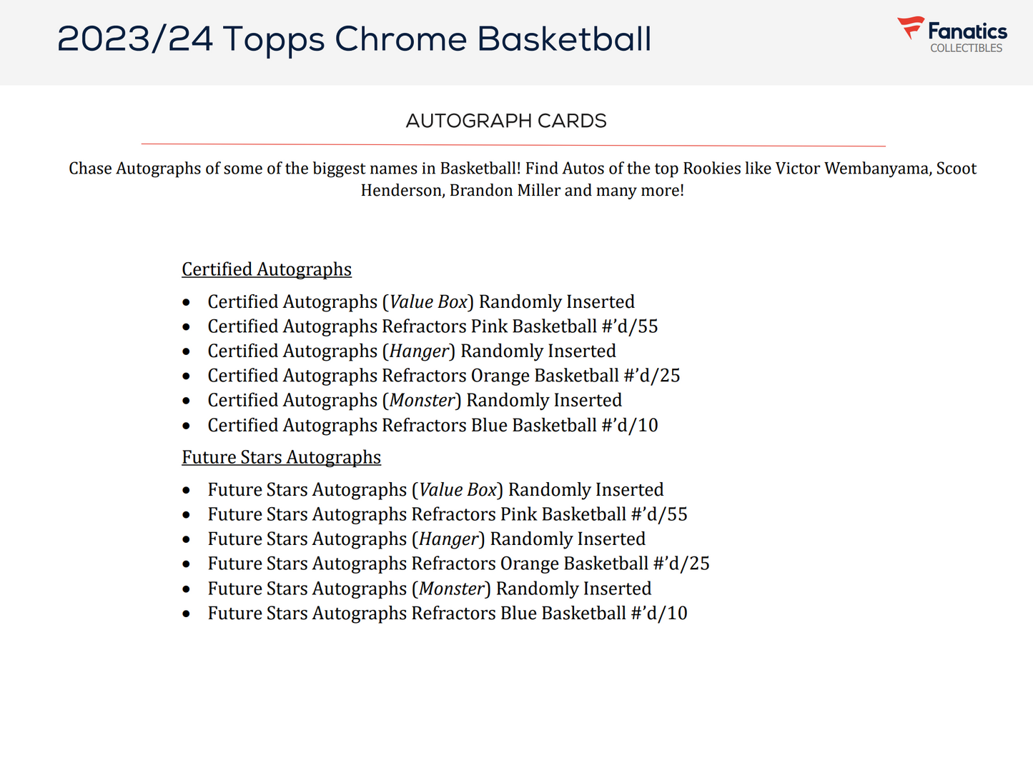 2023-24 Topps Chrome Basketball Value Box