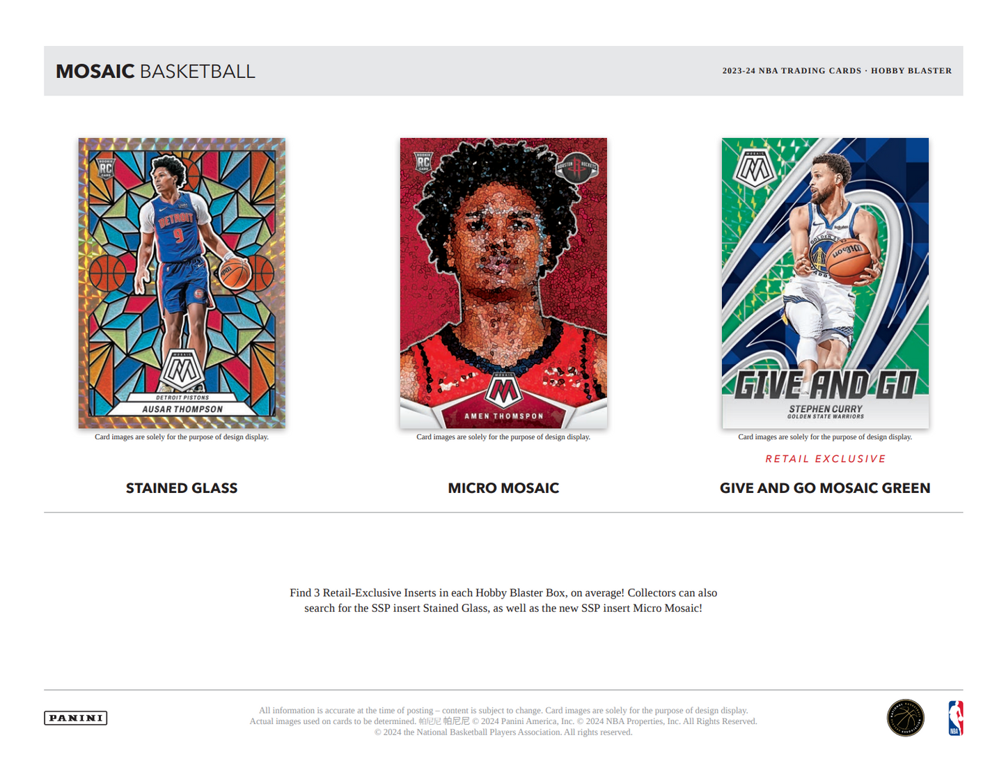 2023-24 Panini Mosaic Basketball Hobby Blaster Box