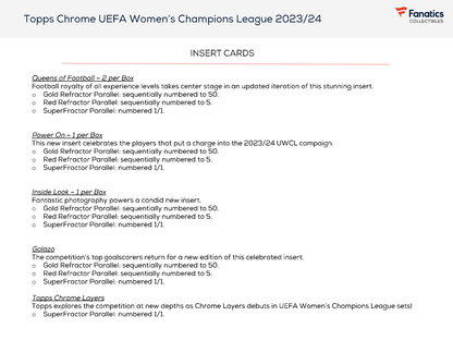 2023-24 Topps Chrome UEFA Women's Champions League Value Box