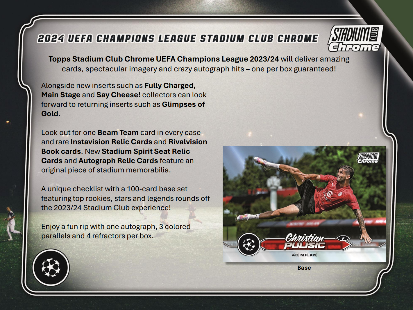 2023-24 Topps Stadium Club Chrome UEFA Champions League Soccer Hobby Box